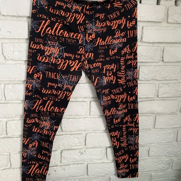 Shosho Black and Orange Halloween Leggings - Picture 1 of 3
